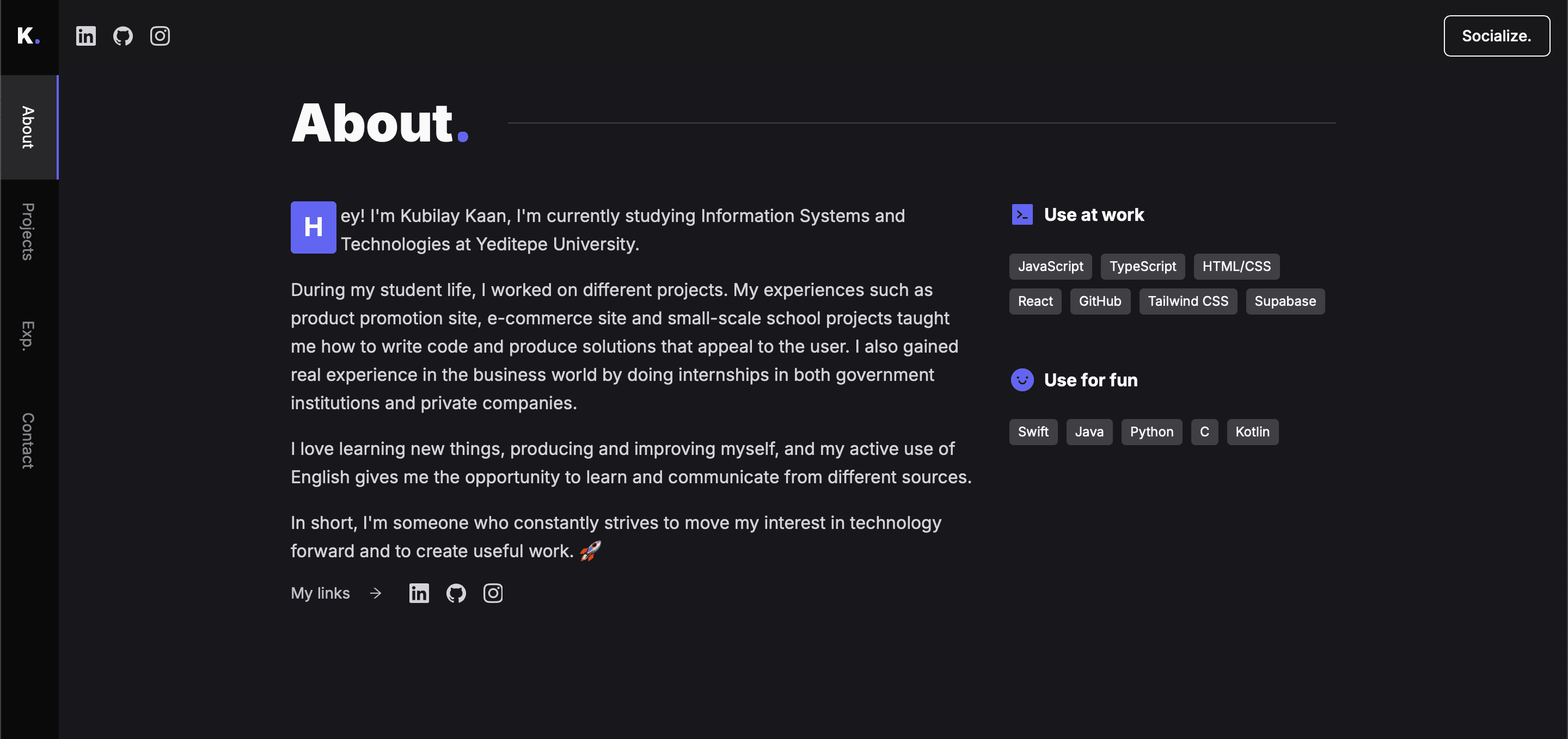 Portfolio About Section