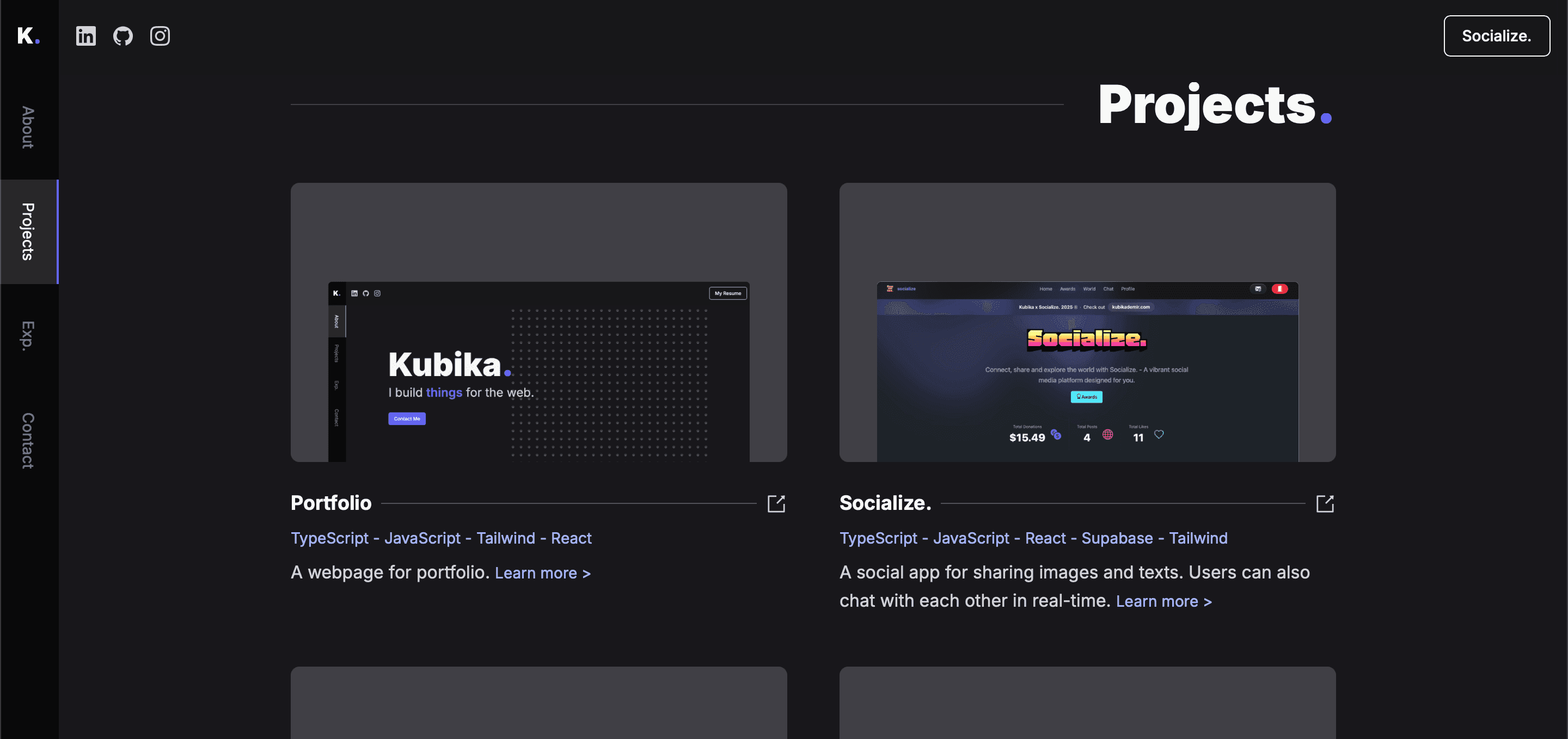 Portfolio Projects Section
