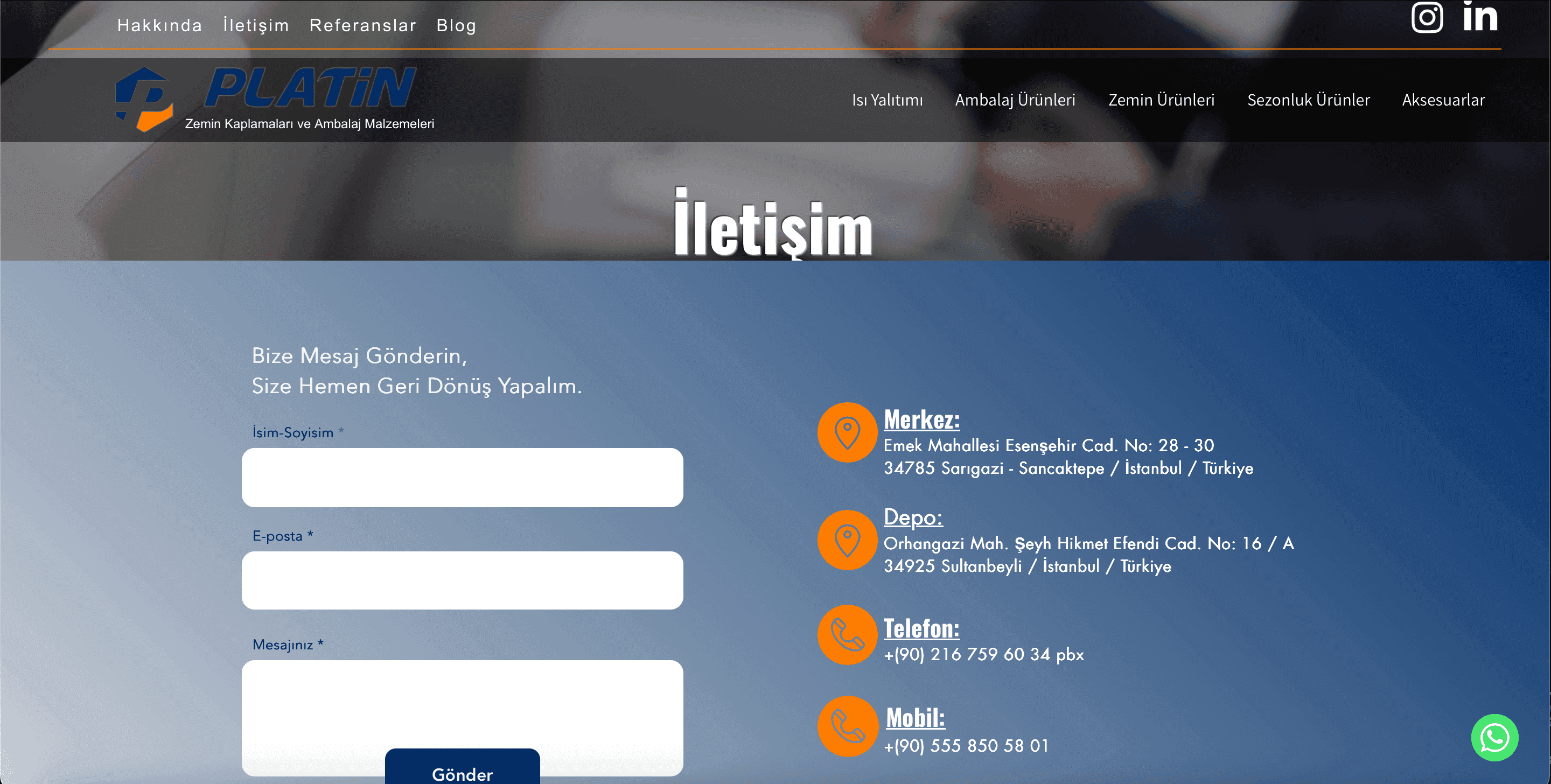 Platin Contact Section