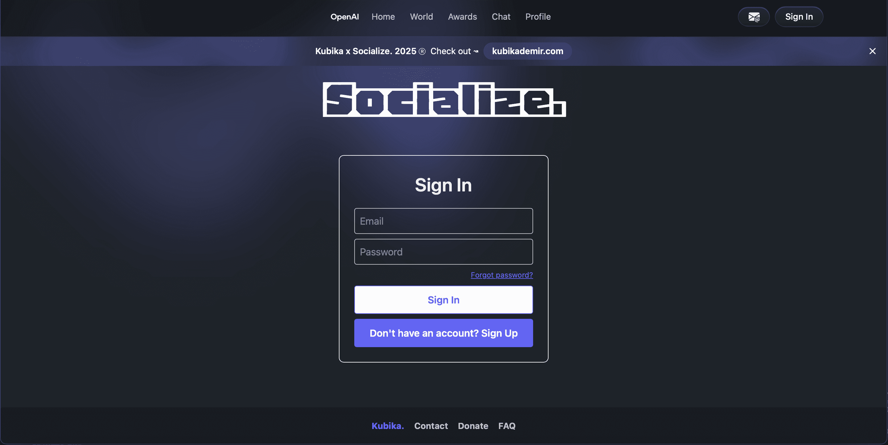 Socialize Login Section